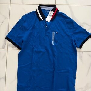 Tommy Hilfiger Blue Polo with Red and White Accents